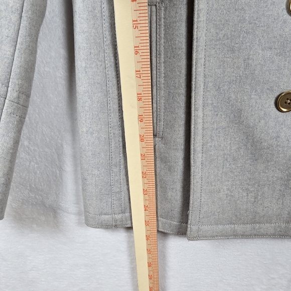J.Crew Wool Cashmere By Nello Gori Double Breasted Peacoat Gold Buttons 0 Petite - Picture 16 of 16